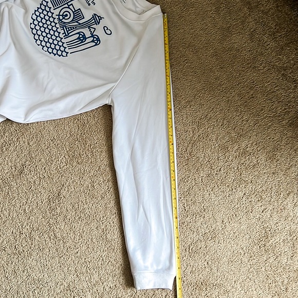 Oiselle Born and Raced Seattle White and Blue Crewneck Sweatshirt Womens Large - Picture 12 of 14